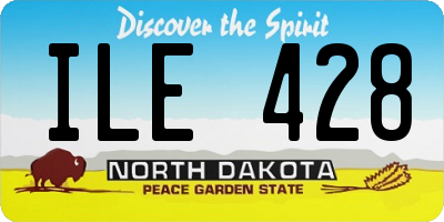 ND license plate ILE428