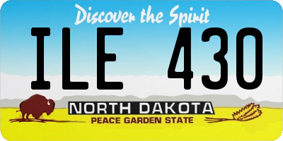 ND license plate ILE430