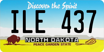 ND license plate ILE437