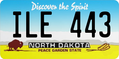 ND license plate ILE443
