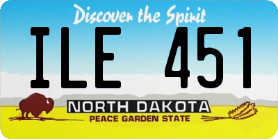 ND license plate ILE451