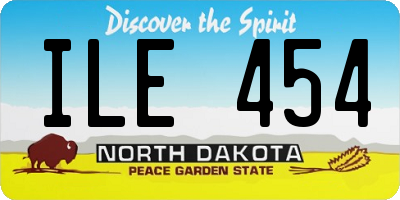 ND license plate ILE454