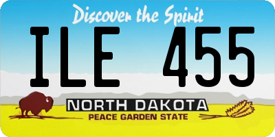 ND license plate ILE455