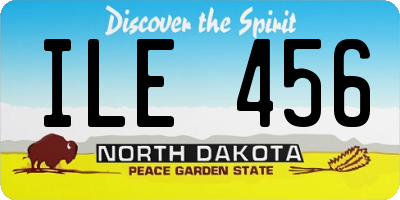 ND license plate ILE456