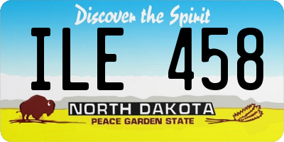 ND license plate ILE458