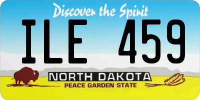 ND license plate ILE459