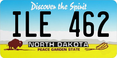 ND license plate ILE462
