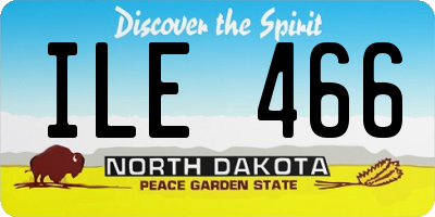ND license plate ILE466