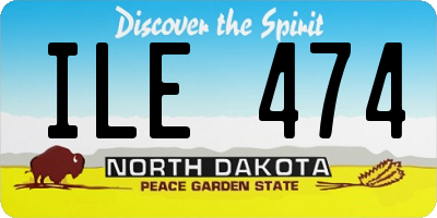 ND license plate ILE474