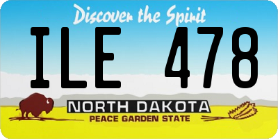 ND license plate ILE478