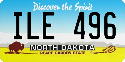 ND license plate ILE496
