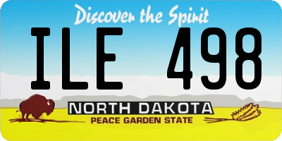 ND license plate ILE498