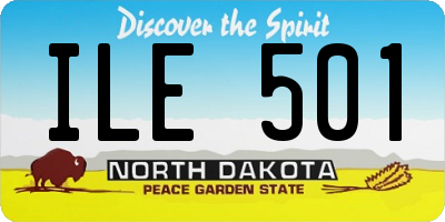 ND license plate ILE501