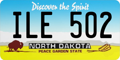 ND license plate ILE502