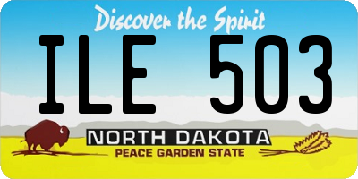 ND license plate ILE503