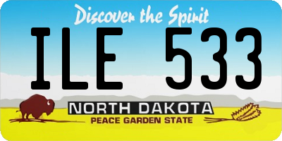 ND license plate ILE533