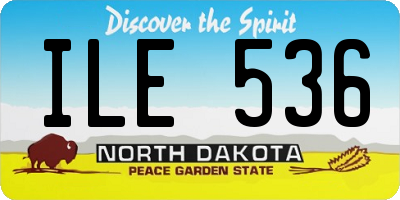 ND license plate ILE536