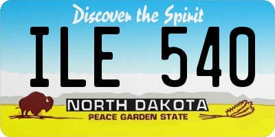 ND license plate ILE540