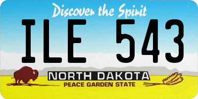 ND license plate ILE543