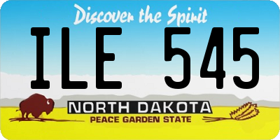 ND license plate ILE545