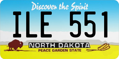 ND license plate ILE551
