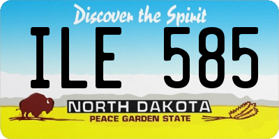 ND license plate ILE585