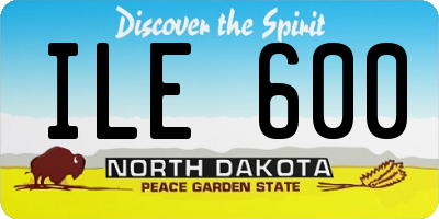 ND license plate ILE600