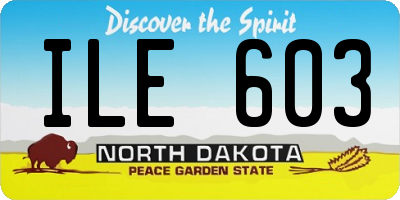 ND license plate ILE603