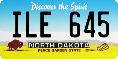 ND license plate ILE645