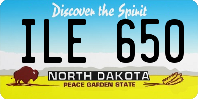ND license plate ILE650