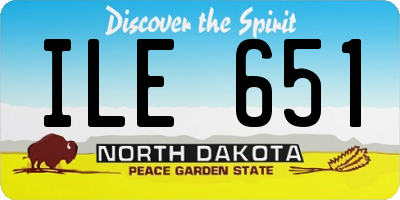 ND license plate ILE651