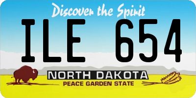ND license plate ILE654