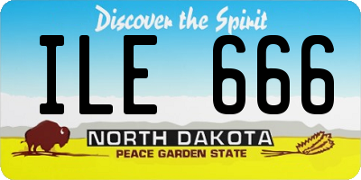 ND license plate ILE666