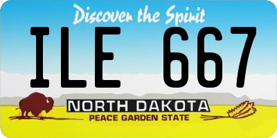 ND license plate ILE667