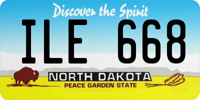 ND license plate ILE668