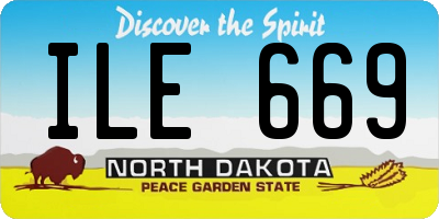 ND license plate ILE669