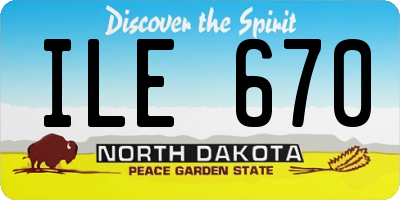 ND license plate ILE670