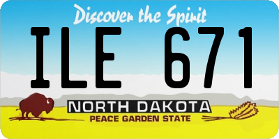 ND license plate ILE671