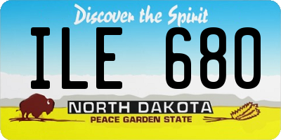 ND license plate ILE680