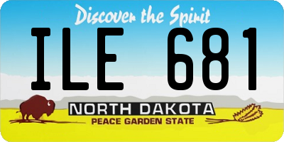 ND license plate ILE681