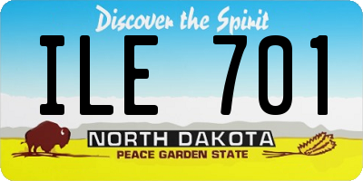 ND license plate ILE701