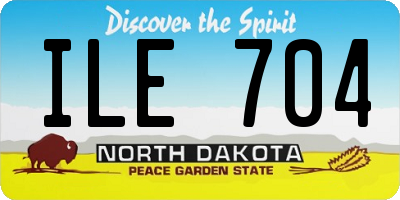 ND license plate ILE704