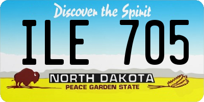 ND license plate ILE705
