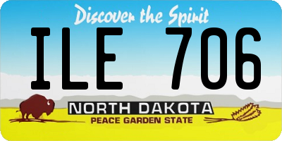 ND license plate ILE706