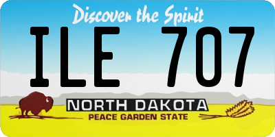 ND license plate ILE707