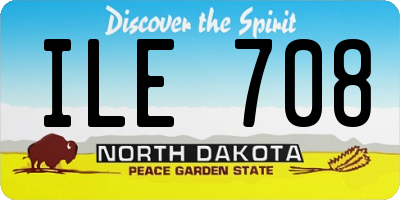 ND license plate ILE708