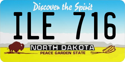 ND license plate ILE716