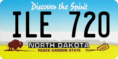 ND license plate ILE720