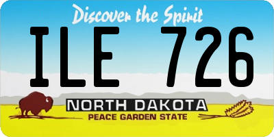 ND license plate ILE726