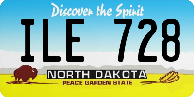 ND license plate ILE728